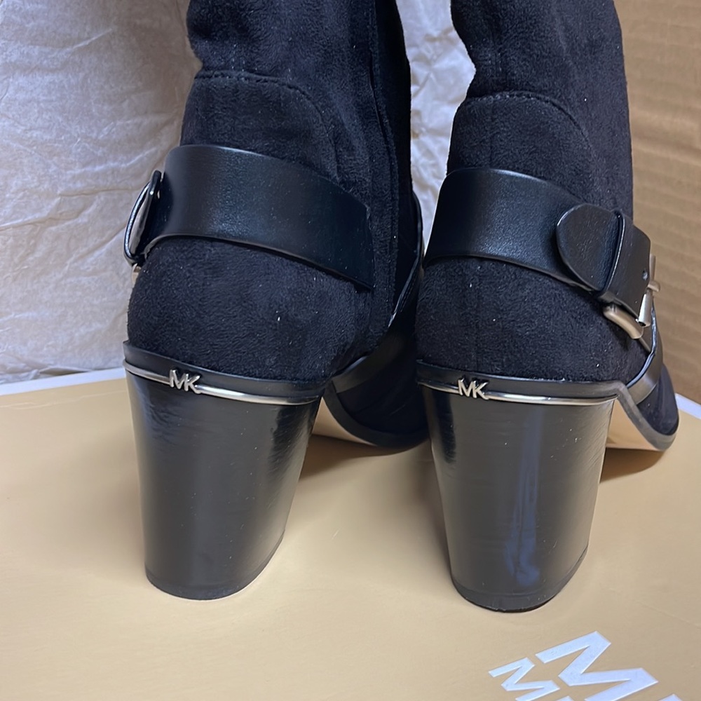 BNIB Michael Kors Boot Nadine Black Stretch suede 3”heeled size - Picture 6 of 11